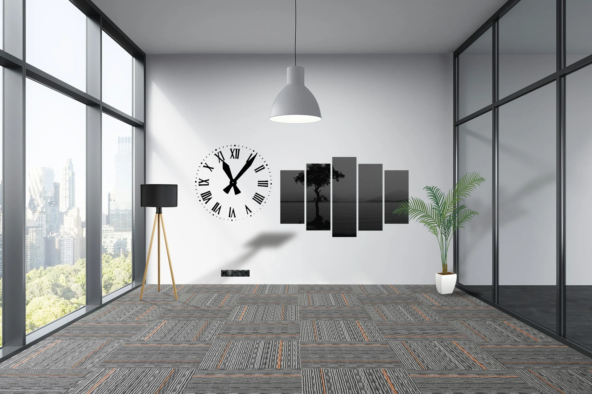 Bergama 003 — Siyah - Kırmızı Karo Halı